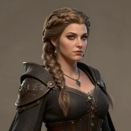 plump female dwarven noblewoman | complex braided hairstyle | hyperdetailed | donato giancola | waist-up portrait | dungeons and dragons |