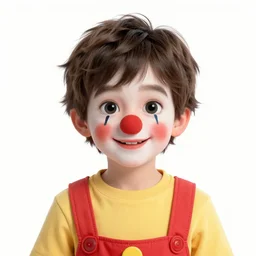 Young Haley Joel Osment from the movie AI  as cute clown kid, , by Stanley Artgerm Lau, WLOP, Rossdraws, James Jean, Andrei Riabovitchev, Marc Simonetti, Yoshitaka Amano, ArtStation, CGSociety,