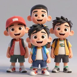 a group of 3-d young hip ape kids wearing a street clothes, beautifully rendered, artstation, artgerm, joy, happy, mischievous, 8k, soft lighting, sharp focus, smooth