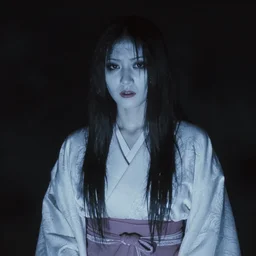 a japanese horror movie from the 90's featuring a scary female ghost