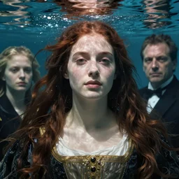epic beautifull renaissance portrait of beautifull young woman underwater, art by * christy lee rogers * ( with help of mario testino and peter lindbergh )