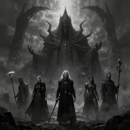 fantasy depiction of the realm of shadows, low saturation, high contrast, mostly greyscale, in the style of marcin rubinkowski, greg rutkowski, lorenzo lanfranconi, oleg zherebin, trending on artstation