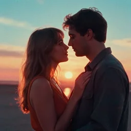 grainy film, a couple in love, atomic age