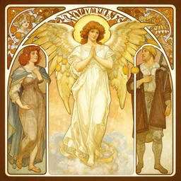 the angelus by jean francois millet, division bell album cover, in the style of alfons mucha, in the style of ralph mcquarrie, in the style of francois schuiten