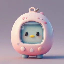 portrait of a tamagotchi, 3 d render,