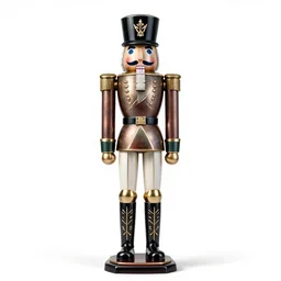 dashing clockwork soldier, photorealistic portrait photography, full body, standing, isolated on a pure white background, centered, whole figure in frame, sharp focus, studio lighting