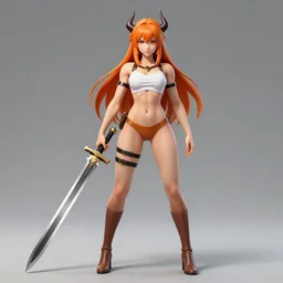 a detailed full body portrait of a muscular orange haired anime girl, the queen of blades, diablo 4 queen, a beautiful face, by dorian cleavenger, greg rutkowski, wlop, astri lohne, zdzisław beksinski trending on artstation