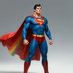 superman wearing a rainbow cape, alex ross