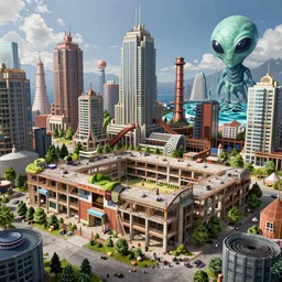 a beautiful ultradetailed highly detailed city industrial architecture nature orphanage unfinished building by wolf d. prix, sea alien tron, archdaily, wallpaper, highly detailed, trending on artstation.