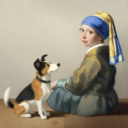 dog by moebius and atey ghailan by james gurney by vermeer by George Stubbs in the of style anime by Lim Heng Swee by koyamori