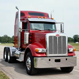 peterbilt truck, front view, 8 0 mm, kodachrome,