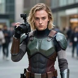 sydney sweeney in cosplay as android 1 8, dslr photo, 8 5 mm f / 1. 8