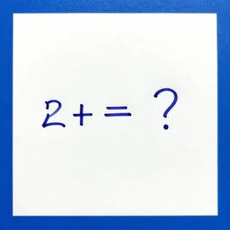 blue - and - white image of a very simple maths question written in a textbook