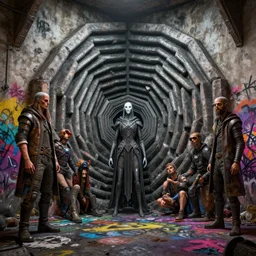 Ivy Puppet Biopunk paraselene hivemind depths corner labyrinth lord disguised as a hexagon ismail inceoglu zdizlaw beksinski bastien deharme jacek yerka mc escher winslow homer craig j. spearing thomas eakins pablo carpio graffiti spraypaint unreal engine render artstation 4k