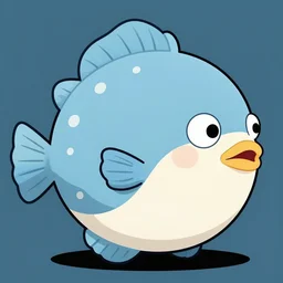 A comic illistrative profile picture of a fat round spikey blowfish wearing a trucker hat and a wry smirk by Asaf Hanuka trending on artstation