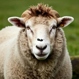 a sheep with gordan ramsay's face, as shot by annie leibovitz