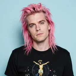 punk jesus christ, pink hair
