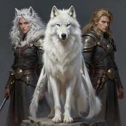 digital _ painting _ white wolf queen _ filipe _ poles _ and _ justin _ gerard _ symmetrical _ fantasy _ very _ detailed _ realistic _ complex _ port