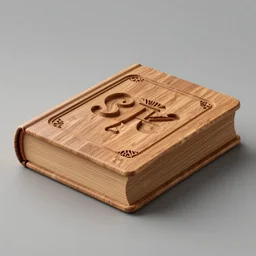 a book carved out of wood, wooden book, 3d render, octane render, CGSociety, CGI, 3d model, studio lighting, 8k, wood carving