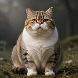 very fat cat with large belly,