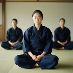 cinestill 5 0 d, 8 k ; beautiful aikido ( 1 9 9 1 ) film still of zen glass garden flower scene in frontiers in porcelain photography fashion june medium full shot closeup portrait edition, tilt shift background