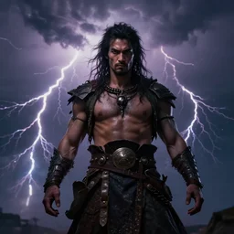 portrait xango god of the thunders, dramatic lighting, cinematic, establishing shot, extremly high detail, foto realistic, post processed, artstation, matte painting, style by alex ross