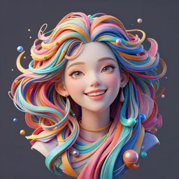 a surreal surrealistic elaborate and detailed happy woman's portrait made of colorful ribbons, smooth, accents, 3 d, full details, realistic, artstation, futuristic, aerial view, macro shot, closeup detail, right angles, perfectly symmetric, octane render in maya and houdini, vray, ultra high detail ultra realism, unreal engine