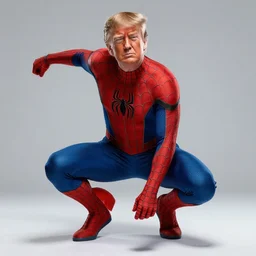 Donald Trump in Spider-Man’s body, hyper realistic photography, 8k,