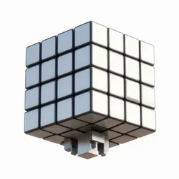 residential building in the style of a rubik's cube, high contrast