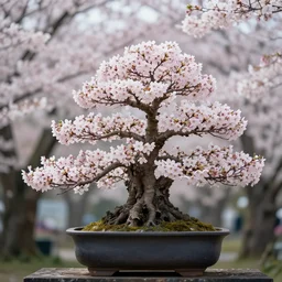 photo of a blossoming sakura bonsai, beautiful, bokeh, cinematic, high detail,