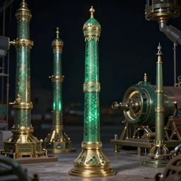 sultan's shamshir, night, emerald, 4 k, ultra realistic, beautiful eyes, epic lighting, machines, high detail, masterpiece, trending on artstation by artgerm and akihito tsukushi and alphonse mucha, crayons