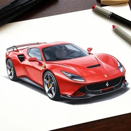 An automotive sketch by Bertone, Marker sketch, ferrari style, automotive design