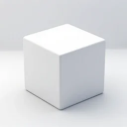 a 3D render of a cube in a white room