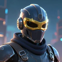 epic mask helmet robot ninja portrait stylized as fornite style game design fanart by by roger hargreaves and jim henson, concept artist gervasio canda, behance hd by makoto shinkai and lois van baarle, ilya kuvshinov, rossdraws global illumination radiating a glowing aura global illumination ray tracing hdr render in unreal engine 5