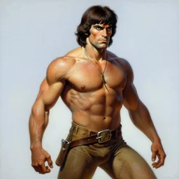 painting of tarzan by frank frazetta