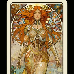 beautiful hierophant girl tarot card portrait, biomechanical, intricate artwork masterpiece, majestic, elden ring cinematic lighting, volumetric 8 k, by alphonse mucha, apollonia saintclair, josan gonzalez, artgerm, edmund leighton, kilian eng, trending on cgsociety, octane render, 8 k