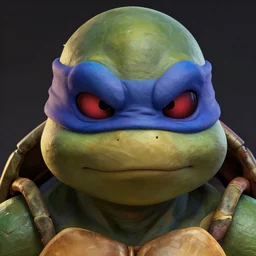 a study of cell shaded portrait very close up face of ninja turtle as  concept art, llustration, post grunge, concept art by A.C. Farley and wlop , highly detailed, sharp focus, alien, Trending on Artstation, HQ, deviantart, art by artgem
