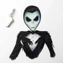 ink spilled onto paper creates a new universe, comic book art in the style of tim burton
