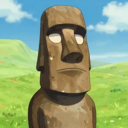 easter island head anime girl moai