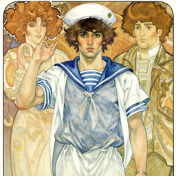 the sailor jupiter. beautiful, realistic painting by mucha and kuvshinov and bilibin. watercolor, thick lining, manga