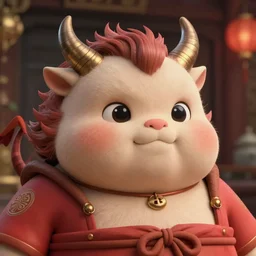 a portrait of a fatty cute japanese devil animal illustrated by miyazaki by karol bak, james jean, tom bagshaw, rococo, sharp focus, trending on artstation, cinematic lighting, hyper realism, octane render, 8 k, hyper detailed, vivid, ultra detailed, highly detailed