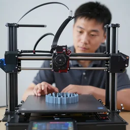 groot over a 3 d printer, sharp focus,