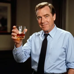 Funco Pop of Donald Draper, Mad Men, holding a whiskey
