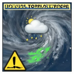 a weather forecast warning of a tropical storm that is in the shape of an amogus