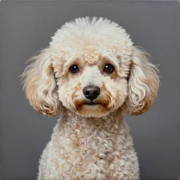 an award winning anamorphosis portrait painting of a poodle dog, inspired by lise deharme, albrecht durer, abstract, a level art, intricate, pop surrealism, digital poster, ornately detailed, photorealism, trending in artstation
