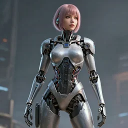a beautiful highly detailed futuristic mechanical lady, seductive confident pose, art by greg rutkowski and mark keathley, geof darrow, cyberpunk, 7 0 mm photo, featured on artstation, 4 k, octane render