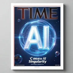 TIME magazine cover, the coming AI singularity, 4k, ilm