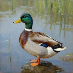 a duck on the prowl oil painting pavlo makov