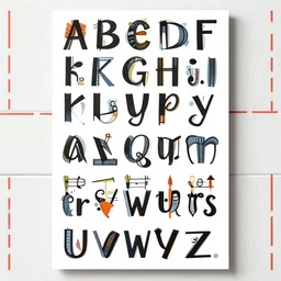 poster of the English alphabet from A to Z
