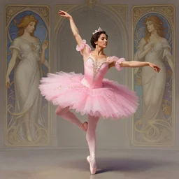 photography of samuel l jackson dancing in a pink ballerina outfit, full body shot, deep focus, d & d and mtg, fantasy, intricate, elegant, highly detailed, digital painting, artstation, concept art, matte, sharp focus, illustration, hearthstone, art by artgerm and greg rutkowski and alphonse mucha